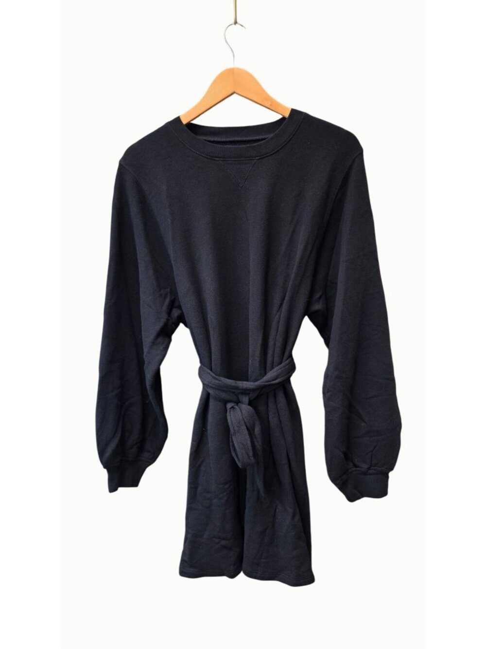 Sincerely Jules x Bandier Dahlia Sweatshirt Dress Black XL Belted NWT